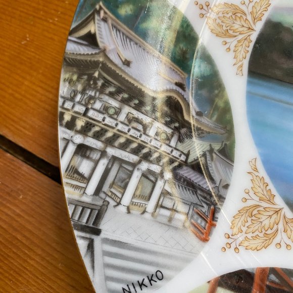 Vintage Noritake Hand Painted Souvenir Plate with Japanese Landmarks - Picture 9 of 10